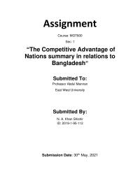 The Competitive Advantage Of Nations Summary In Relations To Bangladesh