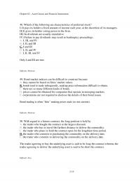 Investments & Securities Chapter 2 Asset Classes And Financial Instruments Which The Following Are Characteristics Preferred