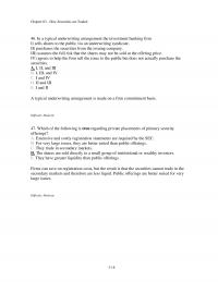 Investments & Securities Chapter 3 How Securities Are Traded Typical Underwriting Arrangement The Investment Banking Firm