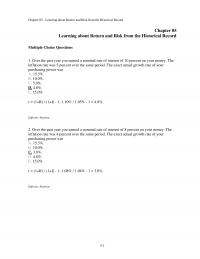 Investments & Securities Chapter 5 Learning About Return And Risk From The Historical Record Learning