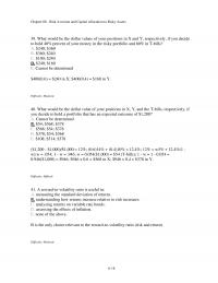 Investments & Securities Chapter 6 Risk Aversion And Capital Allocation Risky Assets What Would The Dollar