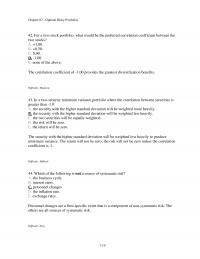 Investments & Securities Chapter 7 Optimal Risky Portfolios For Twostock Portfolio What Would The Preferred Correlation