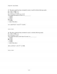 Investments & Securities Chapter 8 Index Models The Index Model Has Been Estimated For Stocks And