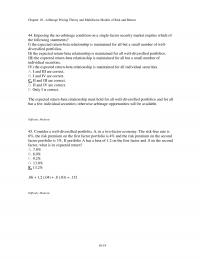 Investments & Securities Chapter 10 Arbitrage Pricing Theory And Multifactor Models Risk And Return Imposing The