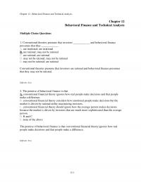 Investments & Securities Chapter 12 Behavioral Finance And Technical Analysis Behavioral Finance And Technical Analysis