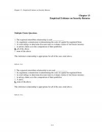 Investments & Securities Chapter 13 Empirical Evidence Security Returns Empirical Evidence Security Returns Multiple Choice