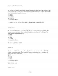 Investments & Securities Chapter 14 Bond Prices And Yields Coupon Bond Pays Interest Semiannually Matures Years