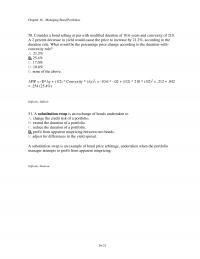 Investments & Securities Chapter 16 Managing Bond Portfolios Consider Bond Selling Par With Modified Duration Years
