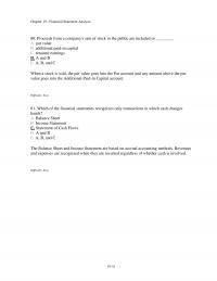 Investments & Securities Chapter 19 Financial Statement Analysis Proceeds From Companys Sale Stock The Public Are