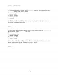 Investments & Securities Chapter 21 Option Valuation Lower Dividend Payout Policies Have Impact The Value The