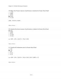 Investments & Securities Chapter 24 Portfolio Performance Evaluation What The Treynor Measure Performance Evaluation For Sooner