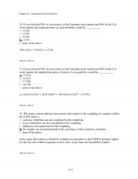 Investments & Securities Chapter 25 International Diversification You Invested Your Money The Canadian Stock Market And