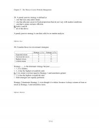 Investments & Securities Chapter 27 The Theory Active Portfolio Management Purely Passive Strategy Defined One That