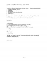 Investments & Securities Chapter 28 Investment Policy And The Framework The Cfa Institute Which The Following