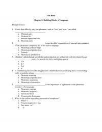 Linguistics Chapter 2&nbsp;Words that differ by only one phoneme, such as “low” and “row,” are called