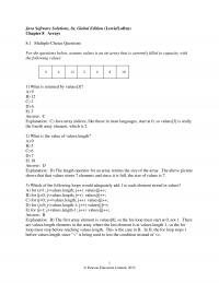 Object-Oriented Software Design Chapter 8 Java Software Solutions Global Edition Lewisloftus Arrays Multiplechoice Questions For The