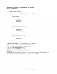 Object-Oriented Software Design Chapter 9 Java Software Solutions Global Edition Lewisloftus Inheritance Multiplechoice Questions For The