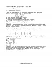 Object-Oriented Software Design Chapter 10 Java Software Solutions Global Edition Lewisloftus Polymorphism Multiplechoice Questions What Does