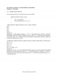 Object-Oriented Software Design Chapter 12 Java Software Solutions Global Edition Lewisloftus Recursion Multiplechoice Questions For The