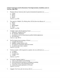 Art History Chapter 26 Progress And Its Discontents Postimpressionism Symbolism And Art Nouveau The First