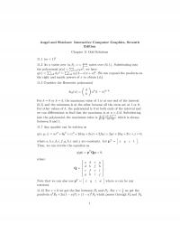 Graphics & Visualization Chapter 11 Note Angel And Shreiner Interactive Computer Graphics Seventh Edition Odd Solutions Varies