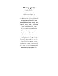 Poem Melancholy EpistolaryGender
