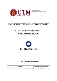 Strategic Management – Ioi Properties Group Berhad (ioipg)