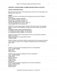 Database Storage & Design Chapter 8 Homework The Relational Algebra And Relational Calculus The Relational Algebra And
