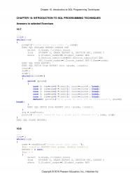 Database Storage & Design Chapter 10 Homework Introduction Sql Programming Techniques Introduction Sql Programming Techniques Answers Selected