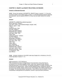 Database Storage & Design Chapter 12 Homework Object And Objectrelational Databases Object And Objectrelational Databases Answers Selected