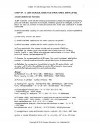 Database Storage & Design Chapter 16 Homework Disk Storage Basic File Structures And Hashing Disk Storage Basic