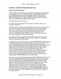 Database Storage & Design Chapter 17 Homework Indexing Structures For Files Indexing Structures For Files Answers Selected