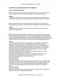 Database Storage & Design Chapter 22 Homework Database Recovery Techniques Database Recovery Techniques Answers Selected Exercises Suppose