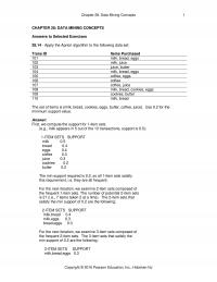 Database Storage & Design Chapter 28 Homework Data Mining Concepts Data Mining Concepts Answers Selected Exercises Apply