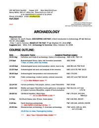 Archaeology Sylabus