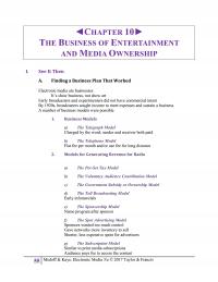 Journalism Chapter 10 The Business of Entertainment And Media Ownership