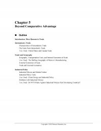 International Business Chapter 5 Beyond Comparative Advantage Outline Introduction More Reasons Trade Intraindustry Trade Characteristics