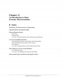 International Business Chapter 11 Introduction Open Economy Macroeconomics Outline Introduction The Macroeconomy Global Setting Aggregate