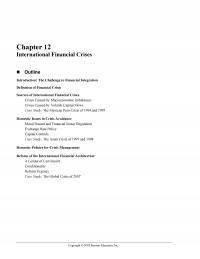 International Business Chapter 12 International Financial Crises Outline Introduction The Challenge Financial Integration Definition Financial