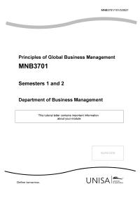 Principles Of Global Business  Management