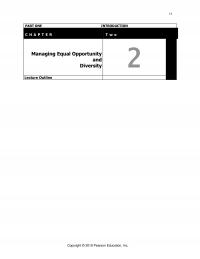 Human Resources Chapter 2 Part One Introduction Managing Equal Opportunity And Diversity Lecture Outline Copyright Pearson