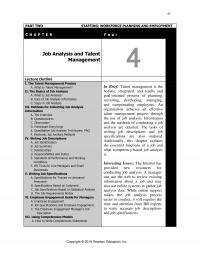 Human Resources Chapter 4 Part Two Staffing Workforce Planning And Employment Job Analysis And Talent Management