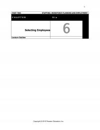 Human Resources Chapter 6 Part Two Staffing Workforce Planning And Employment Selecting Employees Lecture Outline Copyright