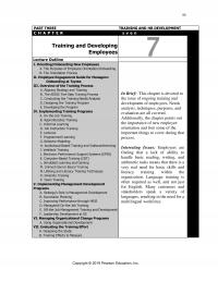 Human Resources Chapter 7 Part Three Training And Development Training And Developing Lecture Outline Employees Orientingonboarding