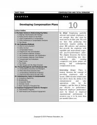 Human Resources Chapter 10 Part Four Compensation And Total Rewards Developing Compensation Plans Lecture Outline The