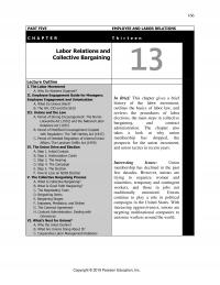 Human Resources Chapter 13 Part Five Employee And Labor Relations Labor Relations And Collective Bargaining Lecture