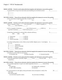 Mechanical Engineering Chapter 2 Hvac Fundamentals Short Answer Write The Word Phrase That Best Completes
