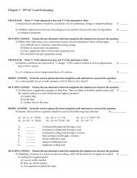 Mechanical Engineering Chapter 3 Hvac Load Estimating Truefalse Write The Statement True And The Statement