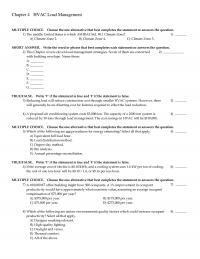 Mechanical Engineering Chapter 4 Hvac Load Management Multiple Choice Choose The One Alternative That Best