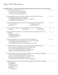 Mechanical Engineering Chapter 5 Hvac Delivery Systems Multiple Choice Choose The One Alternative That Best